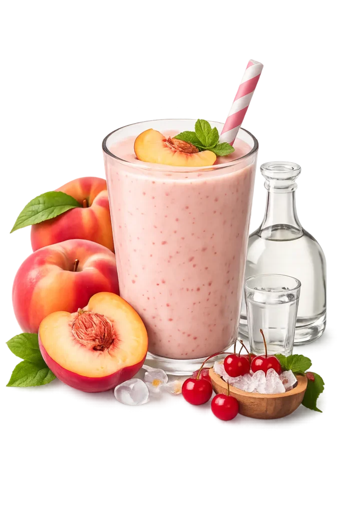 Un smoothie à la pêche et au kirch sans alcool.